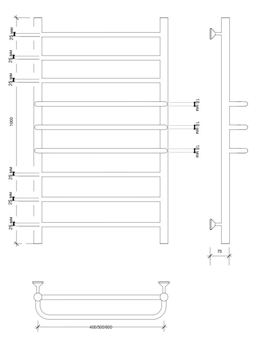 Полотенцесушитель водяной 100x40 Триест (хром) Secado арт. 4673739246535