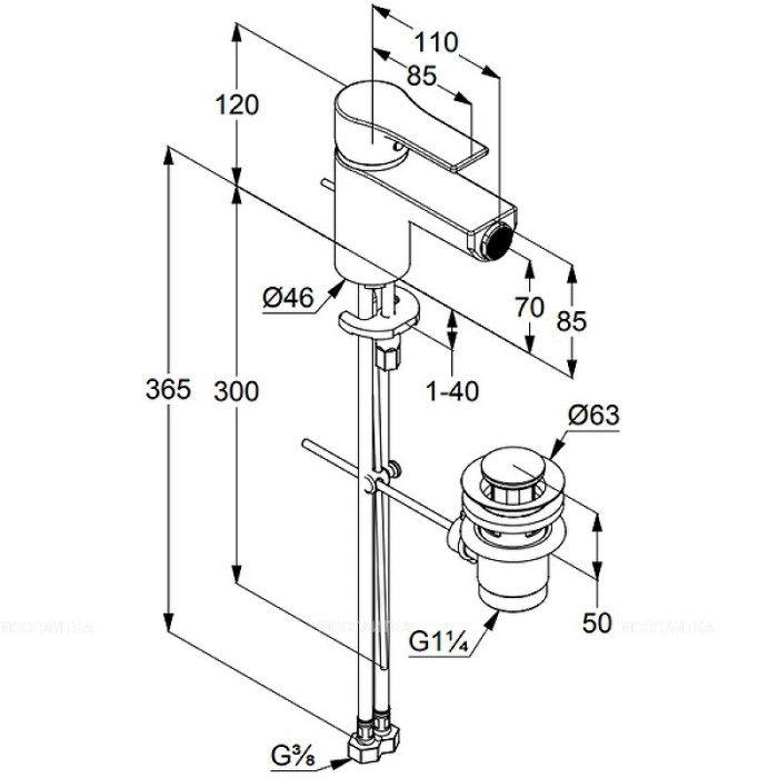 Смеситель для биде, матовый, zenta sl Kludi, черный матовый - 485303965