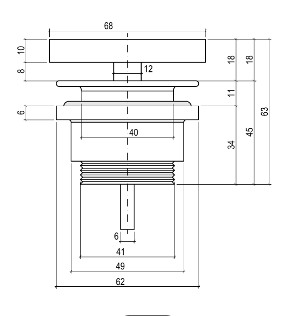 Донный клапан для раковины фиксированный, глянцевая, Salini арт. 16721RG