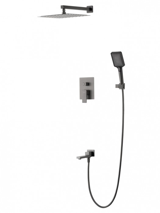 Душевая система встраиваемая, Wonzon &amp; Woghand Cube 2.0, WW-88939068-BGM цвет: графит