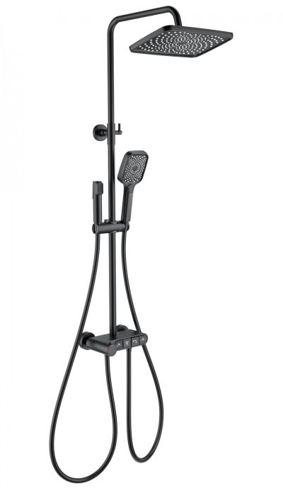 Душевая система с термостатом, Wonzon &amp; Woghand Muse, WW-B3112-MB цвет: черный