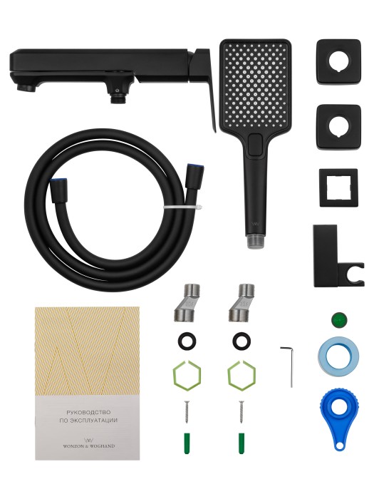 Смеситель для ванны с душем, Wonzon & Woghand Diamond, WW-88639011-MB цвет: черный