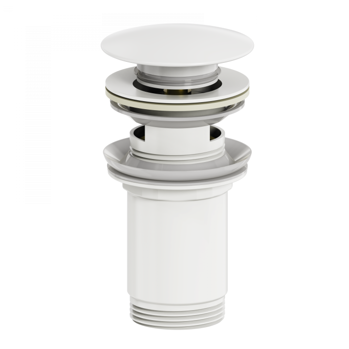 Донный клапан для раковины с переливом 1 1/4, Wonzon &amp; Woghand, WW-88SS09-MW цвет: белый