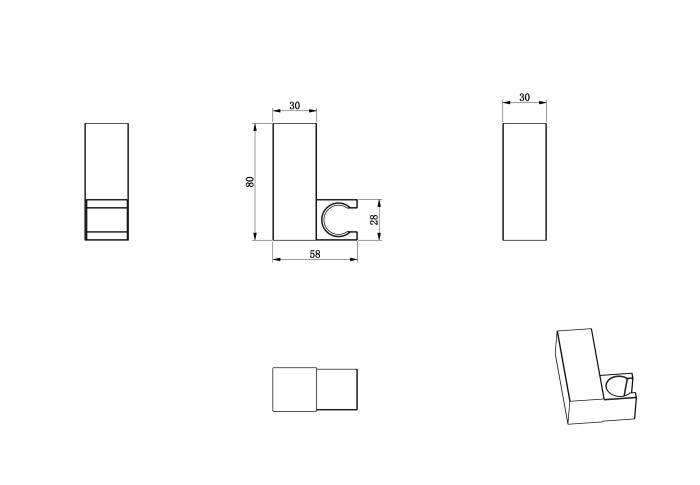 Настенный держатель, Wonzon & Woghand, WW-994220-MB цвет: черный