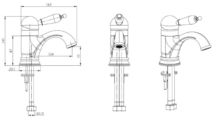 Смеситель для раковины, хром, Tradizionale Chromo Boheme 261-CRST