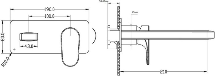 Смеситель для раковины, черный, Spectre Boheme 455-B
