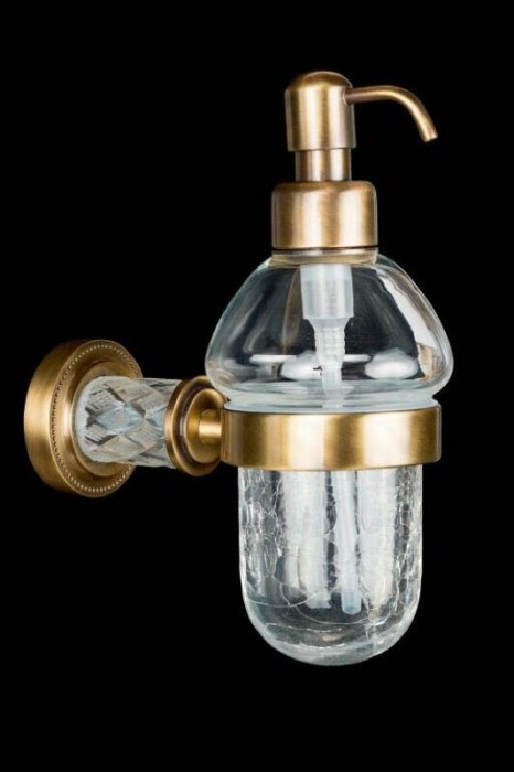 Дозатор для жидкого мыла, Murano cristal, Boheme 10912-CRST-BR