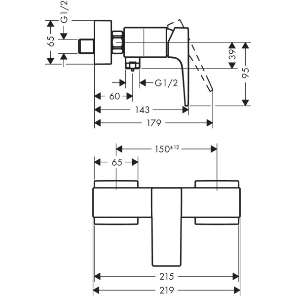 Смеситель для душа, Hansgrohe Metropol, черный арт. 32560670