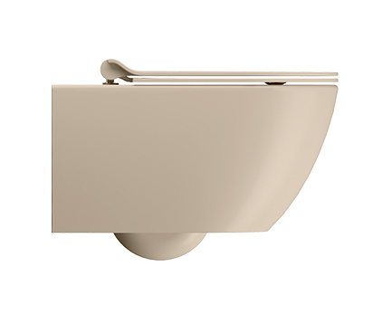 Унитаз подвесной GSI Pura 55х36см безободковый, с микролифтом цвет creta matt арт. 881508