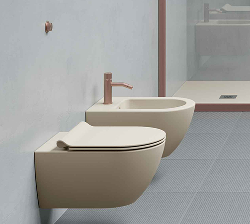 Унитаз подвесной GSI Pura 55х36см безободковый, с микролифтом цвет creta matt арт. 881508