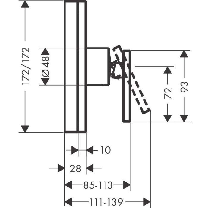 Смеситель для ванны Edge Axor, полированный черный хром арт. 46651330