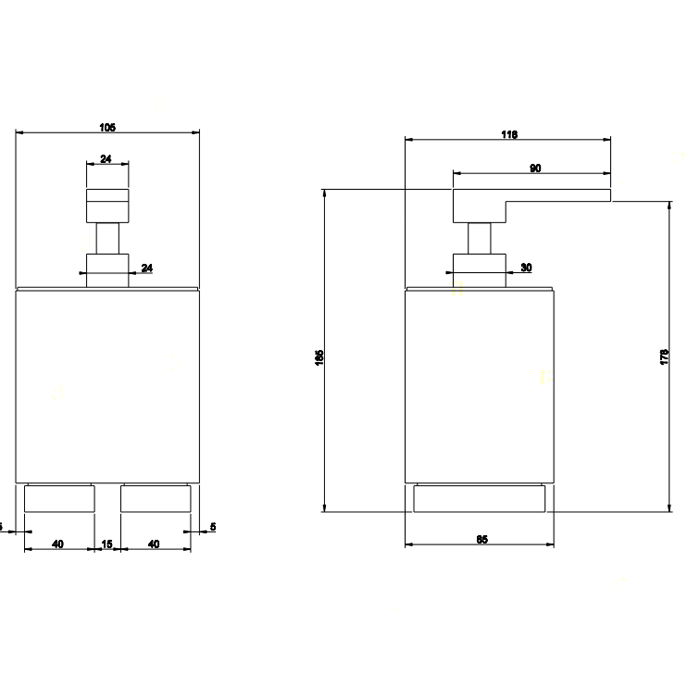 Дозатор для жидкого мыла настольный, Gessi Rettangolo, хром/черный арт. 20838#031