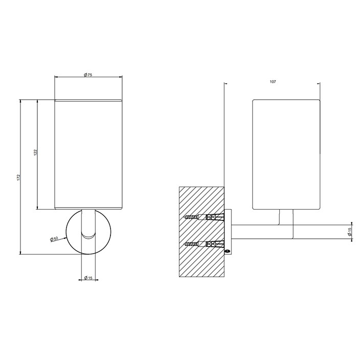 Стакан для зубных щеток настенный черный, Gessi Tondo, black xl арт. 63608#299