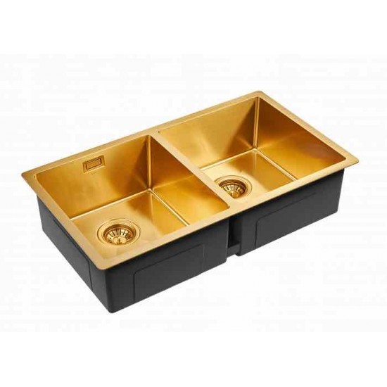 Мойка для кухни нержавеющая 780х440мм Paulmark DOPPLET, брашированное золото - PM507844-BG