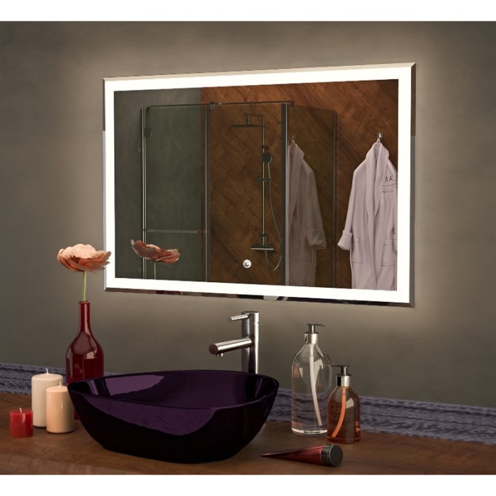 Зеркало 1000х800 влагостойкое c подсветкой и диммером, Azario Капитан - CS00071910