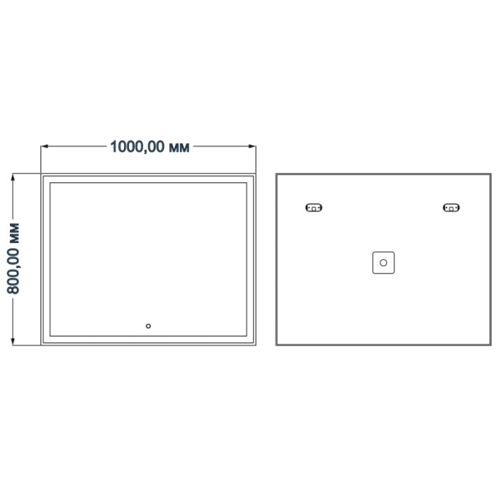 Зеркало 1000х800 влагостойкое c подсветкой и диммером, Azario Капитан - CS00071910