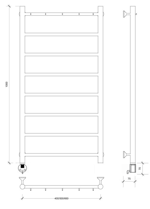 Полотенцесушитель электрический 100x50 Триада 1 К Secado арт. 4673739242186