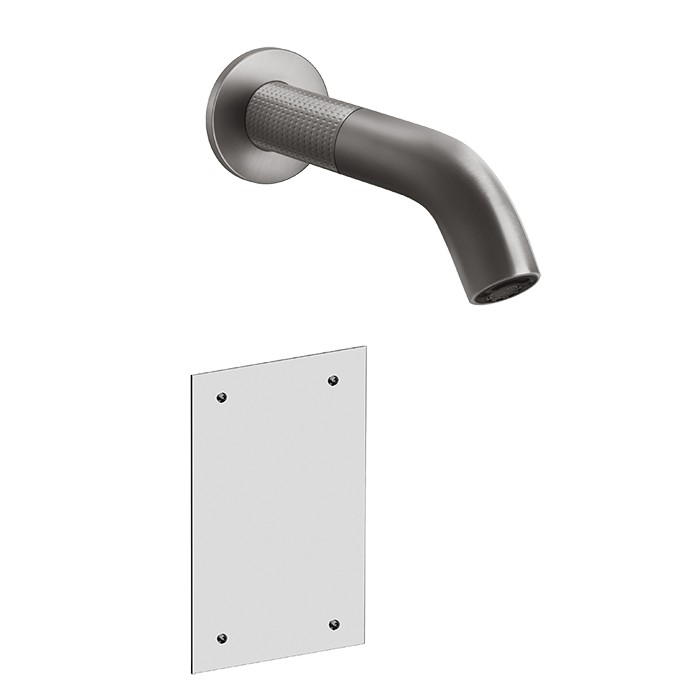 Смеситель для раковины, настенный, электронный, Gessi 316, steel brushed арт. 54415#239