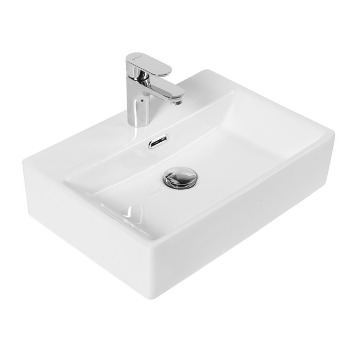 Раковина керамическая накладная 350x505x135, прямоугольная, BelBagno, глянцевый белый арт. BB1340