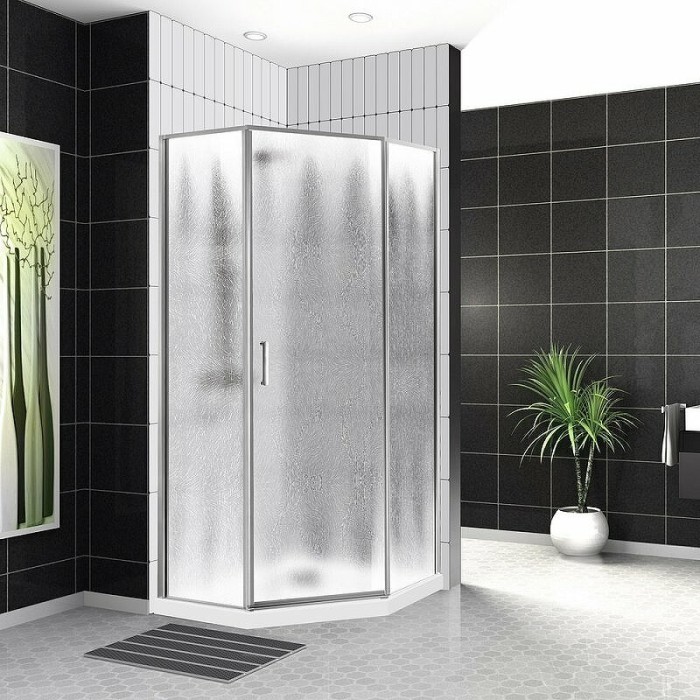 Душевой уголок 90x195 BelBagno, глянцевый хром, Uno-195 арт. UNO-195-P-1-90-CH-CR