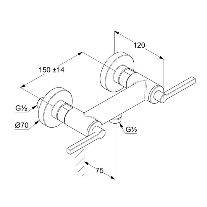 Смеситель для душа, матовый, nova fonte Kludi, черный матовый - 207103915
