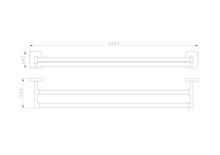 Полотенцедержатель двойной, Wonzon & Woghand Porto, WW-1001 цвет: хром