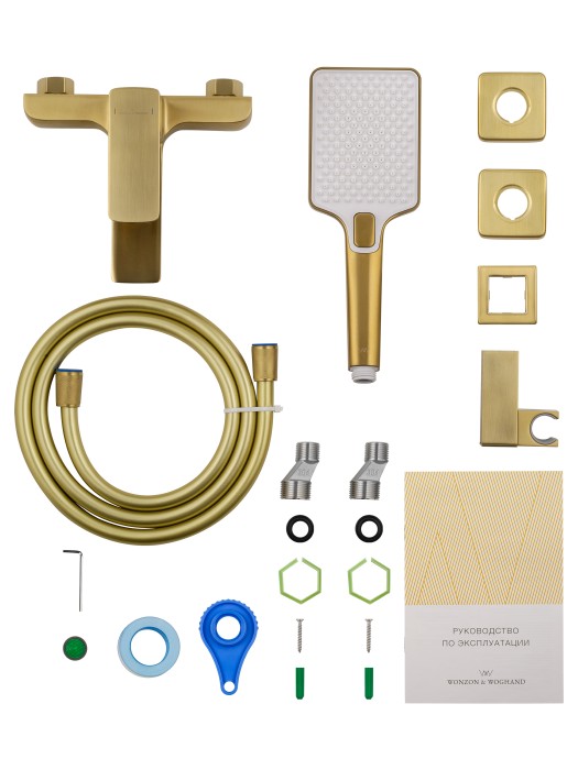 Смеситель для ванны с душем, Wonzon & Woghand Edge, WW-88639003A-BG цвет: золото