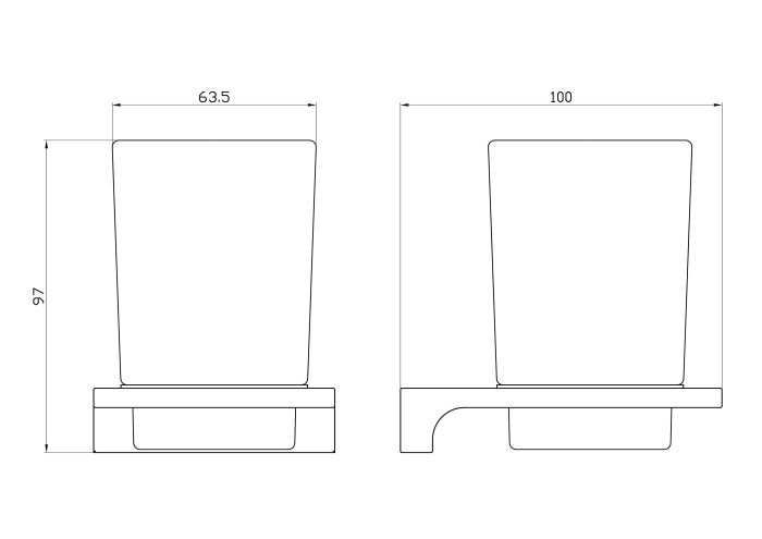Стакан для зубных щеток с держателем, Wonzon & Woghand Eclipse, WW-9121-BGM цвет: графит