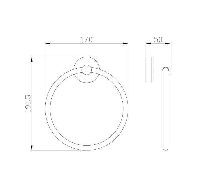Кольцо для полотенец, Wonzon & Woghand Easy, WW-8113 цвет: хром