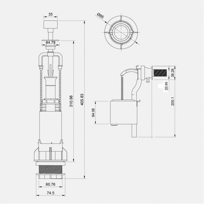 Арматура для бачка унитаза BERGES Eko арт. 030202