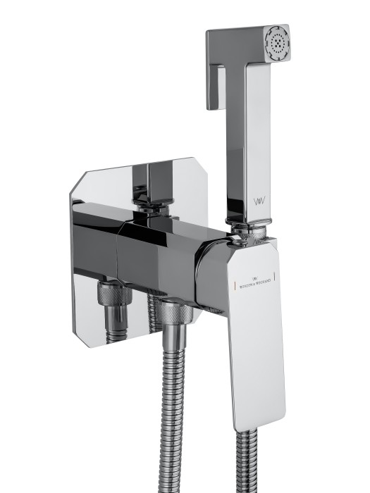 Смеситель с гигиеническим душем встраиваемый, Wonzon & Woghand Diamond, WW-88829011-CR цвет: хром
