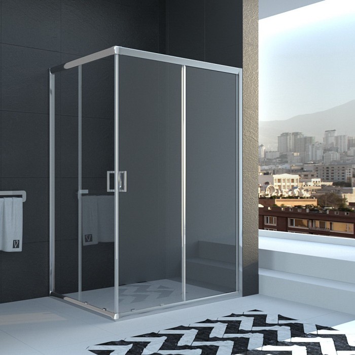 Душевой угол 1200x900x1950, Veconi Rovigo, хром, стекло прозрачное арт. RV10-12090-01-C5