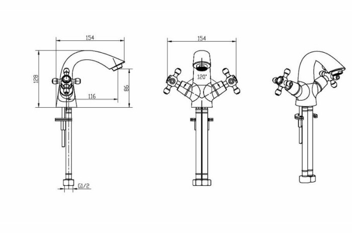 Смеситель для раковины, бронза, Flora Boheme 291-FL