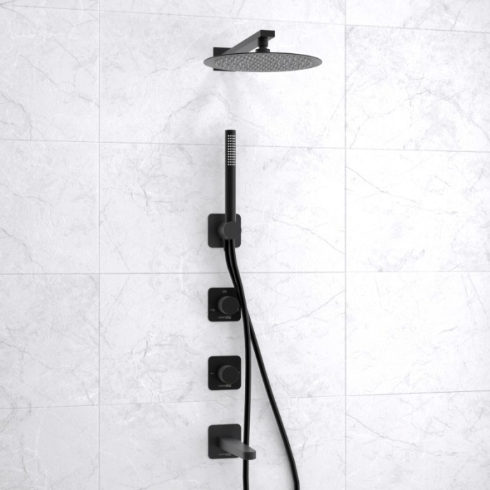 Встраиваемый комплект для ванны с верхней душевой насадкой, лейкой Fulda 5200 WasserKRAFT арт. A5251.300.301.219.258.302.242.217