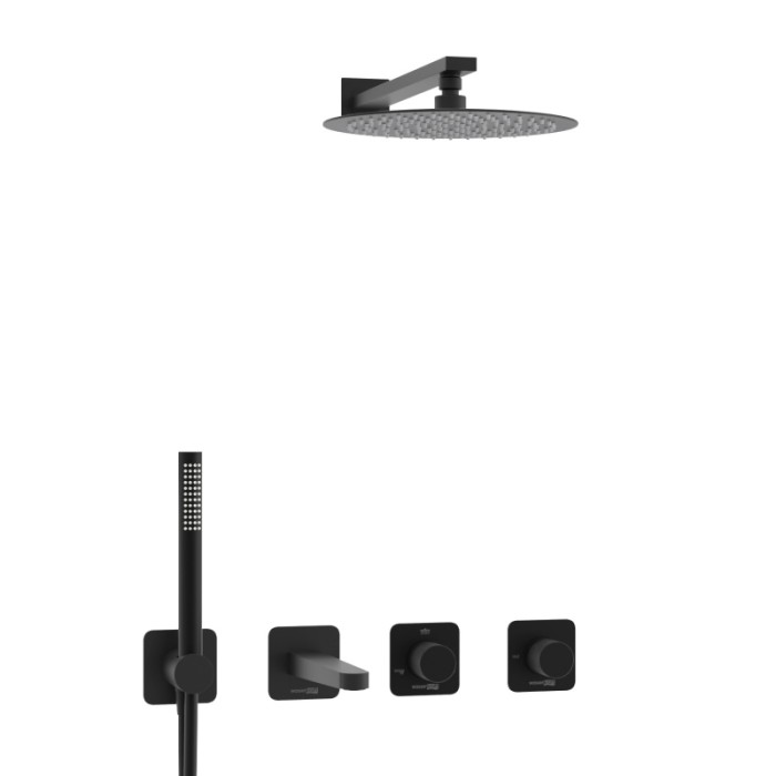 Встраиваемый комплект для ванны с верхней душевой насадкой, лейкой Fulda 5200 WasserKRAFT арт. A5251.300.301.219.258.302.242.217