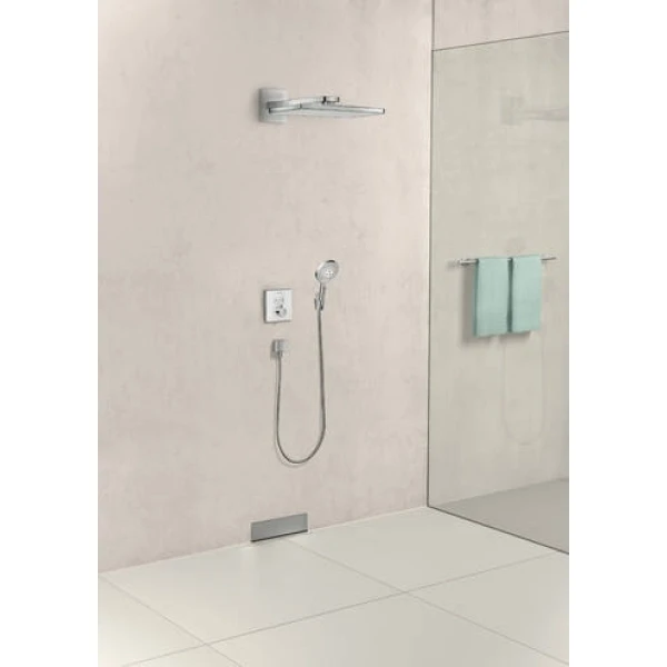 Термостат для душа скрытого монтажа на 2 потребителя, Hansgrohe ShowerSelect Glass, белый/хром арт. 15738400