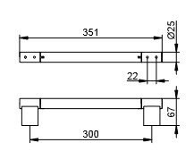 Поручень 300 мм Keuco, Plan, 14907 370000 цвет: черный