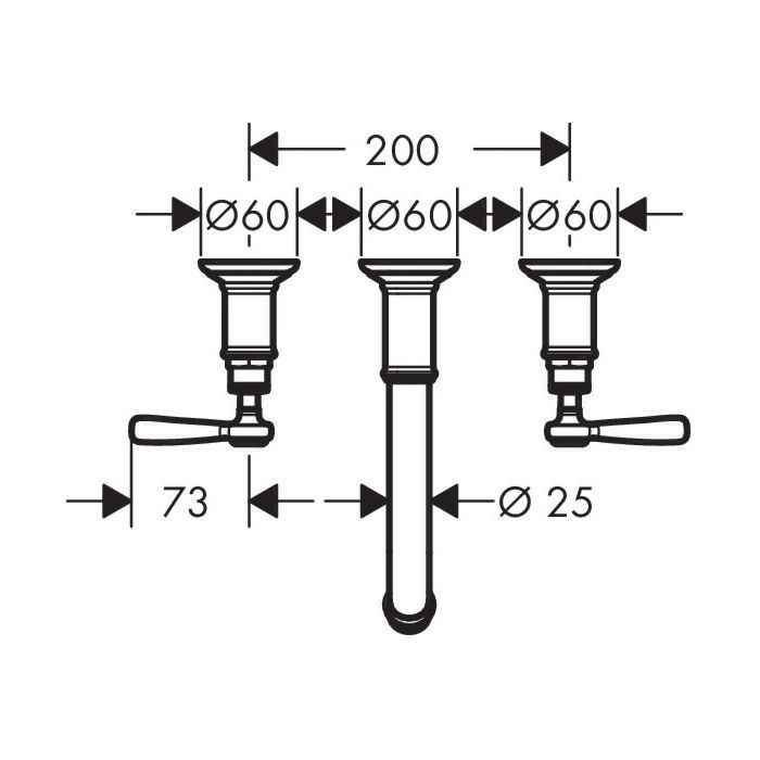 Смеситель для раковины Montreux Axor, шлифованный черный хром арт. 16534340