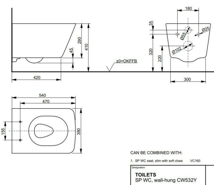 Подвесной унитаз, SP TOTO, CW532Y цвет: белый