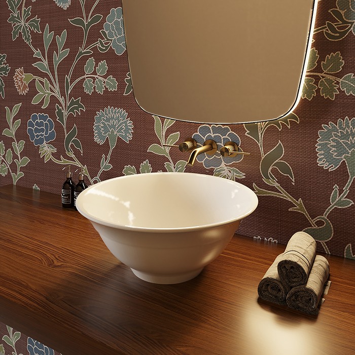Раковина d46см., накладная, без перелива, белый глянцевый, Tiffany World - TWCL2103BL