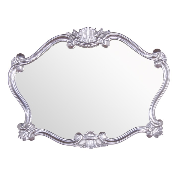 Зеркало в раме 91хh70см, глянцевое серебро, Tiffany World - TW02031arg.brillante