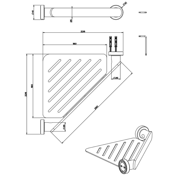 Полка для ванны или душа, Gessi Emporio accessories, хром арт. 38861#031