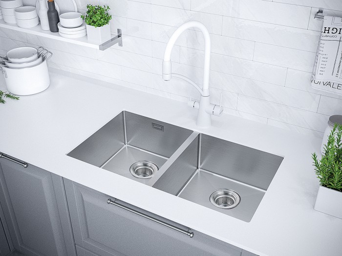 Мойка для кухни нержавеющая 780х440мм Paulmark DOPPLET, брашированная нерж.сталь - PM507844-BS