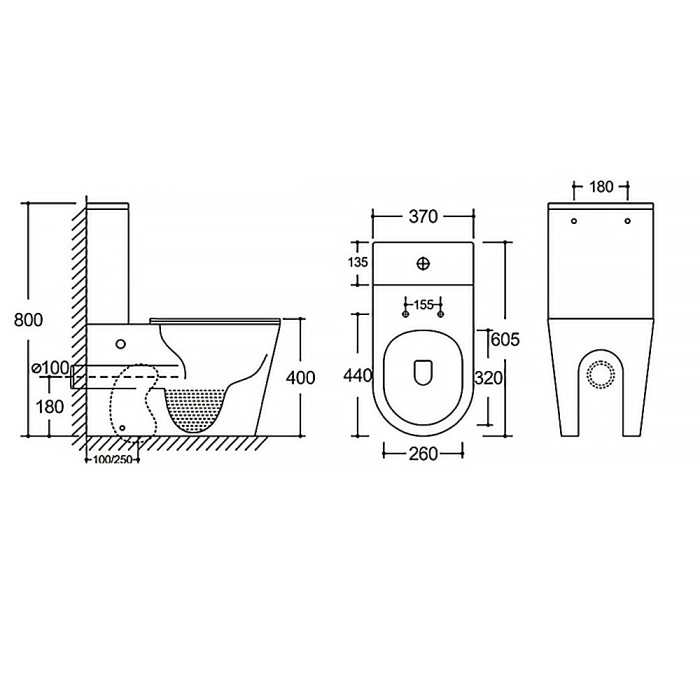 Унитаз-компакт 370х605х800 безободковый, с быстросъемным сиденьем микролифт, черный матовый, Azario Black Queen арт. AZ-8380