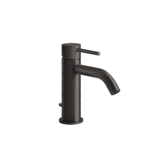 Смеситель для раковины на 1 отв., с донным клапаном, излив: 123мм, Gessi 316, brushed black metal pvd арт. 54301#707