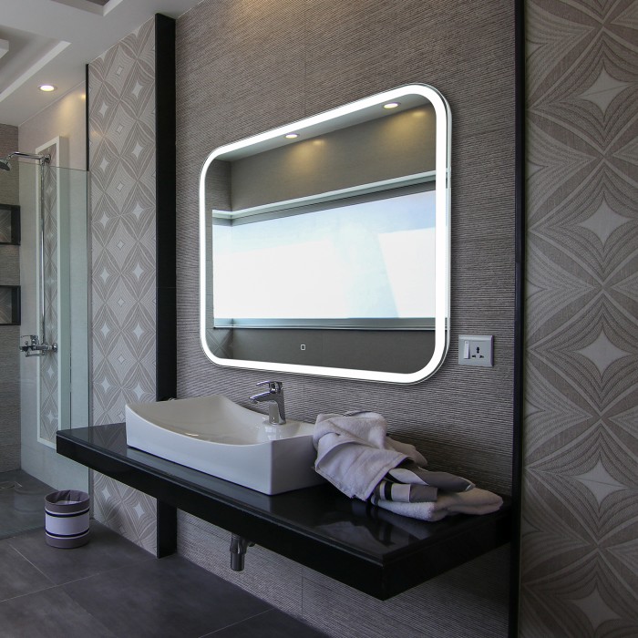 Зеркало 1000х800, LED-подсветка с диммером, сенсорный выключатель, Azario Стив - ФР-00001304