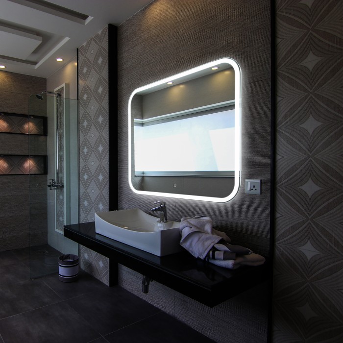 Зеркало 1000х800, LED-подсветка с диммером, сенсорный выключатель, Azario Стив - ФР-00001304