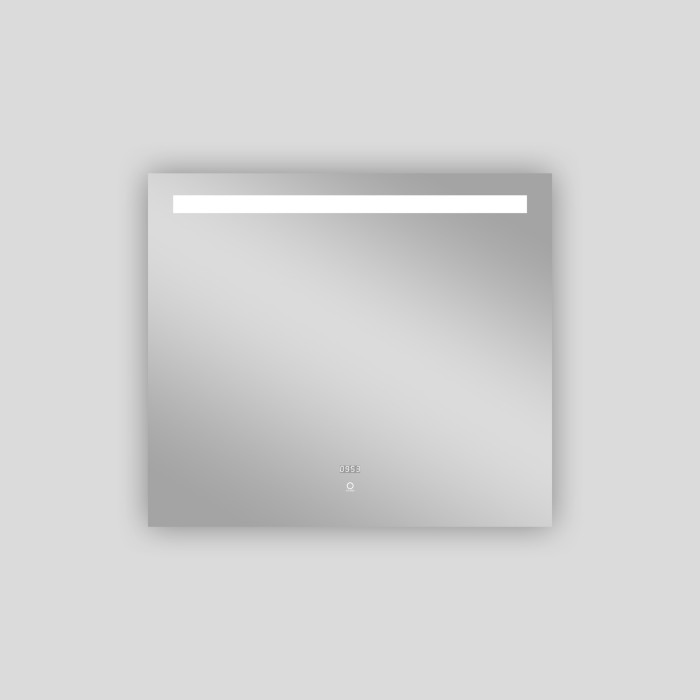 Зеркало 800х700 сенсорный выключатель с функцией диммера, часы, Azario Viva - AZ-Z-029CS