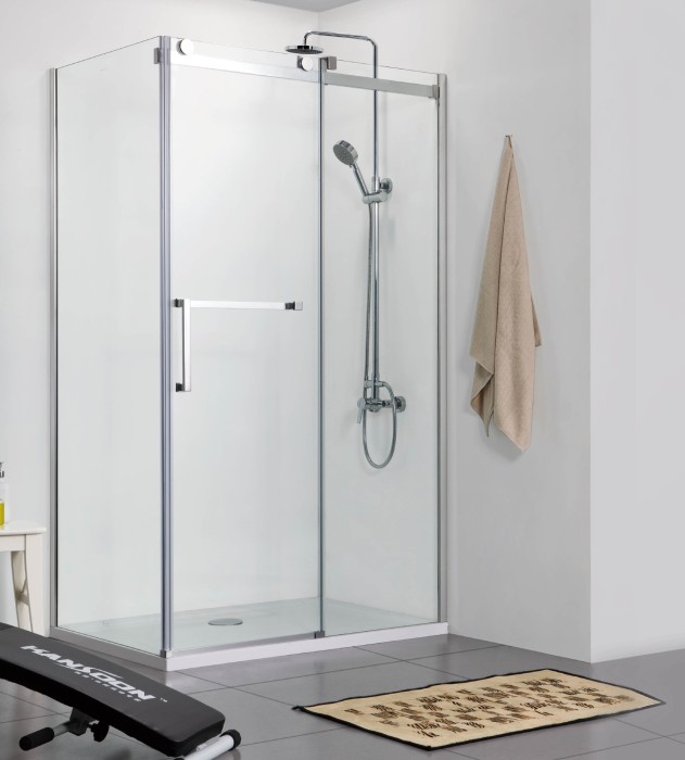 Душевое ограждение 1000х1200х2000 R, без поддона, прозрачное стекло 8 мм, цвет профиля серебро  Vancouver, Azario арт. AZ-NKF1131R 1000