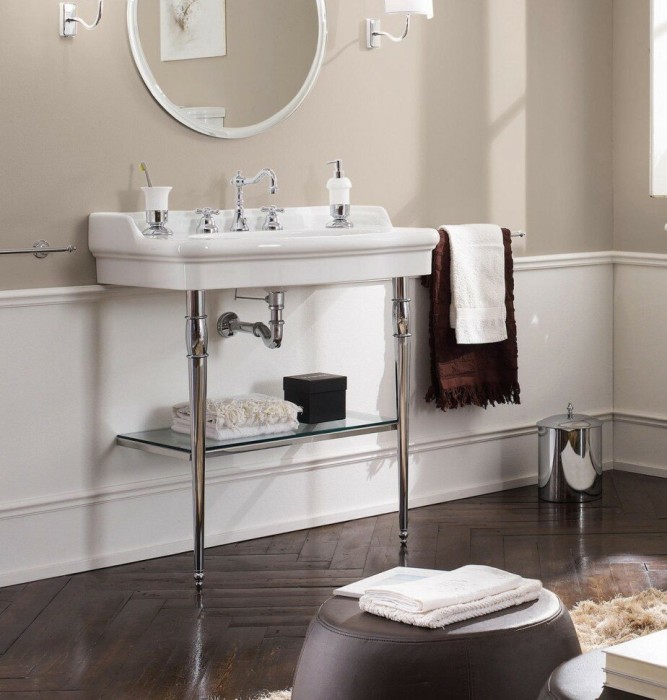 Раковина подвесная или накладная с переливом с одним отверстием с антибактериальным и грязеотталкивающим покрытием BIOKER, цвет белый, Scarabeo Castellana - 5302 BK